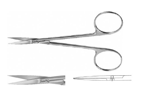 ОЧНІ НОЖИЦІ ДЕЛ. ПРЯМ. Г/Г 115MM